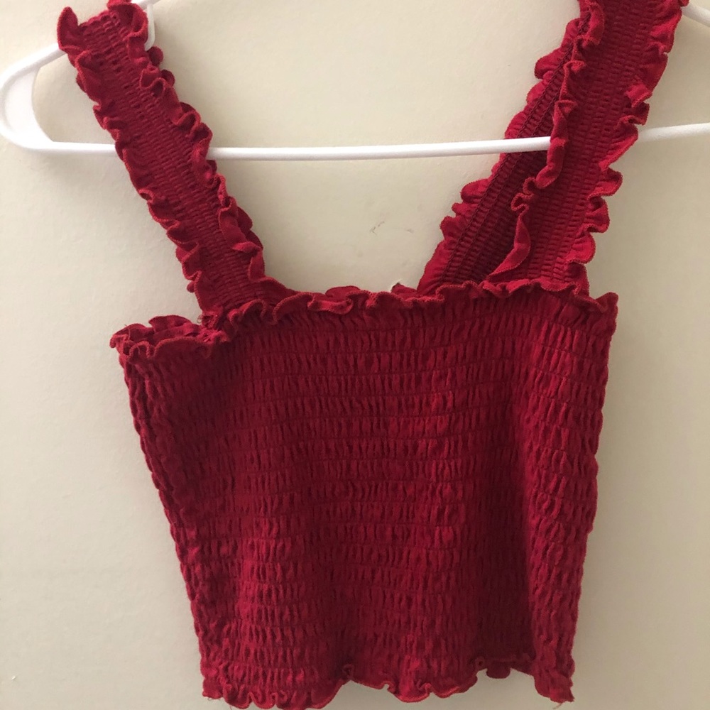 Hollister red crop top